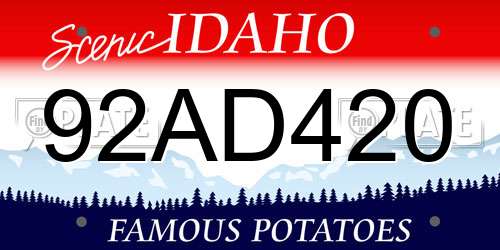 92AD420 Idaho License Plate
