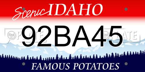 92BA45 Idaho License Plate