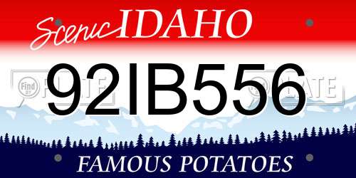 92IB556 Idaho License Plate