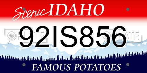 92IS856 Idaho License Plate