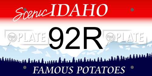 92R Idaho License Plate