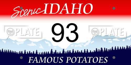 93 Idaho License Plate