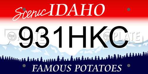 931HKC Idaho License Plate