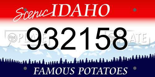 932158 Idaho License Plate