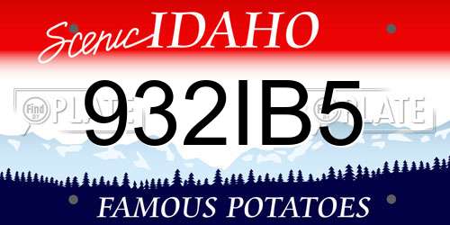 932IB5 Idaho License Plate