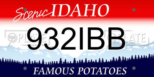 932IBB Idaho License Plate