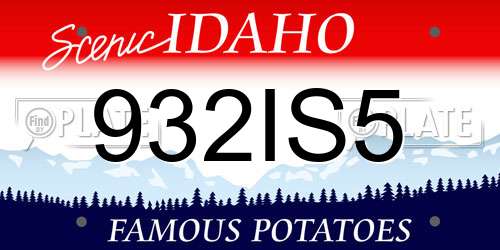 932IS5 Idaho License Plate