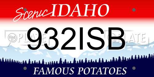 932ISB Idaho License Plate
