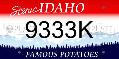 9333K Idaho License Plate