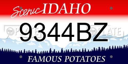 9344BZ Idaho License Plate