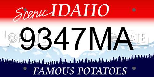 9347MA Idaho License Plate