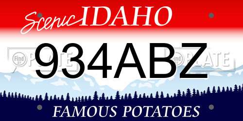 934ABZ Idaho License Plate