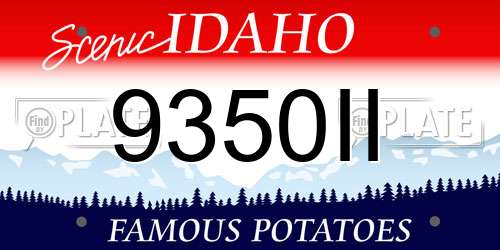 9350II Idaho License Plate