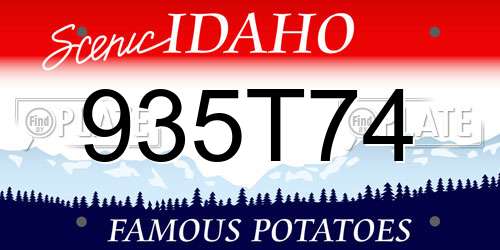 935T74 Idaho License Plate