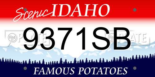 9371SB Idaho License Plate