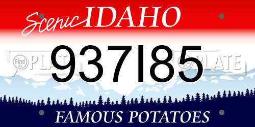 937I85 Idaho License Plate