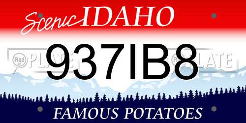937IB8 Idaho License Plate