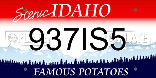 937IS5 Idaho License Plate
