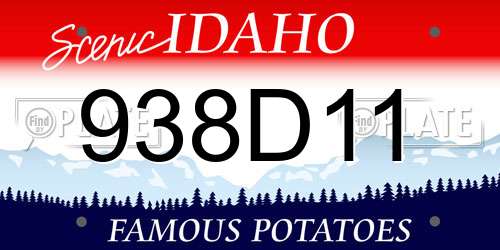 938D11 Idaho License Plate