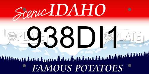 938DI1 Idaho License Plate