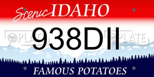 938DII Idaho License Plate