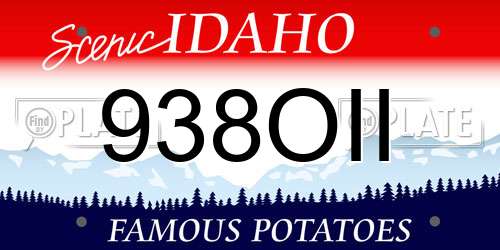 938OII Idaho License Plate