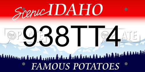 938TT4 Idaho License Plate