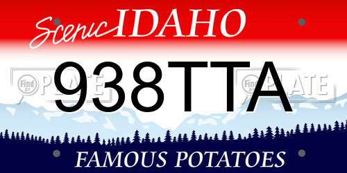 938TTA Idaho License Plate