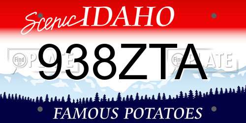 938ZTA Idaho License Plate
