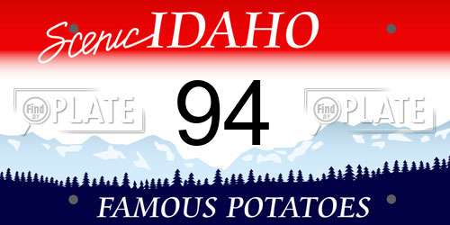 94 Idaho License Plate