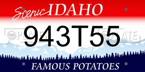 943T55 Idaho License Plate