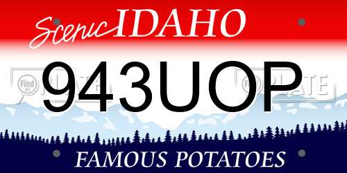 943UOP Idaho License Plate