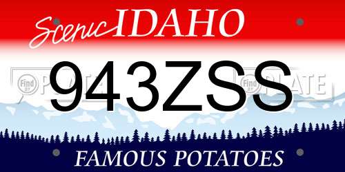 943ZSS Idaho License Plate