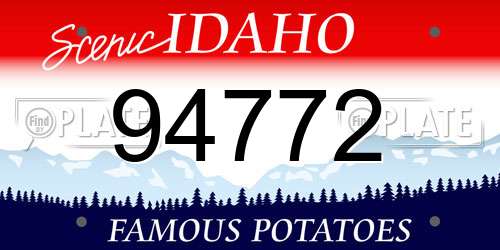 94772 Idaho License Plate