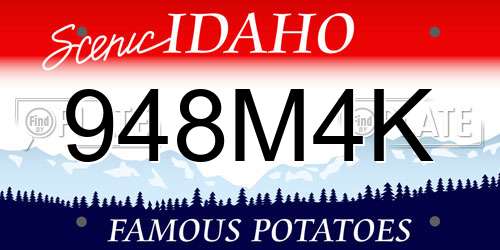 948M4K Idaho License Plate