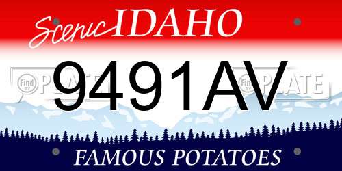 9491AV Idaho License Plate