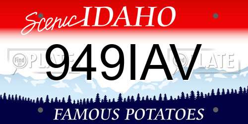 949IAV Idaho License Plate