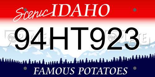 94HT923 Idaho License Plate