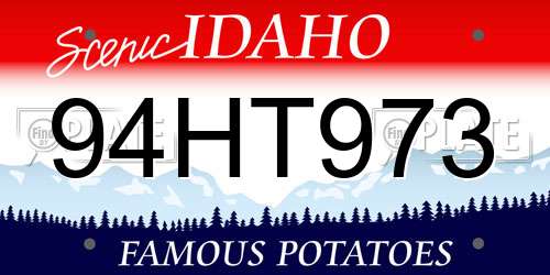 94HT973 Idaho License Plate