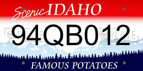 94QB012 Idaho License Plate