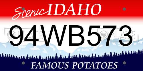 94WB573 Idaho License Plate