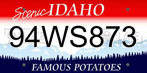 94WS873 Idaho License Plate
