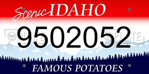 9502052 Idaho License Plate