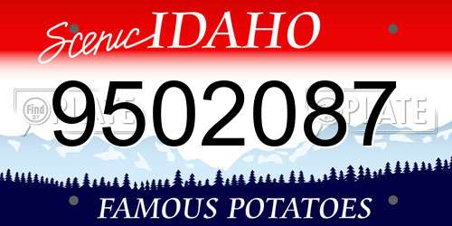 9502087 Idaho License Plate