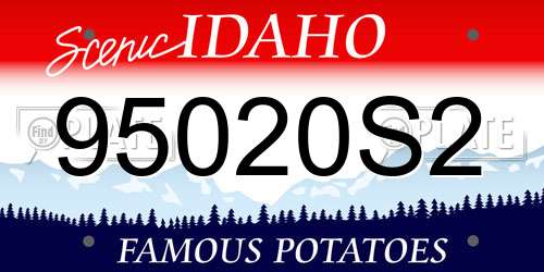 95020S2 Idaho License Plate