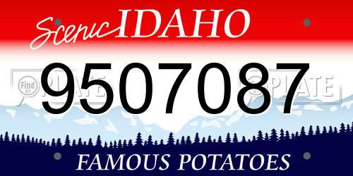 9507087 Idaho License Plate