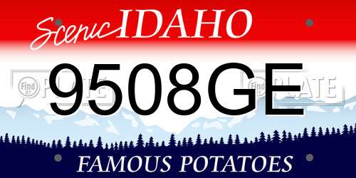 9508GE Idaho License Plate