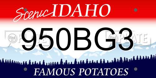 950BG3 Idaho License Plate