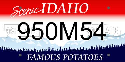 950M54 Idaho License Plate