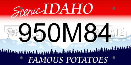 950M84 Idaho License Plate